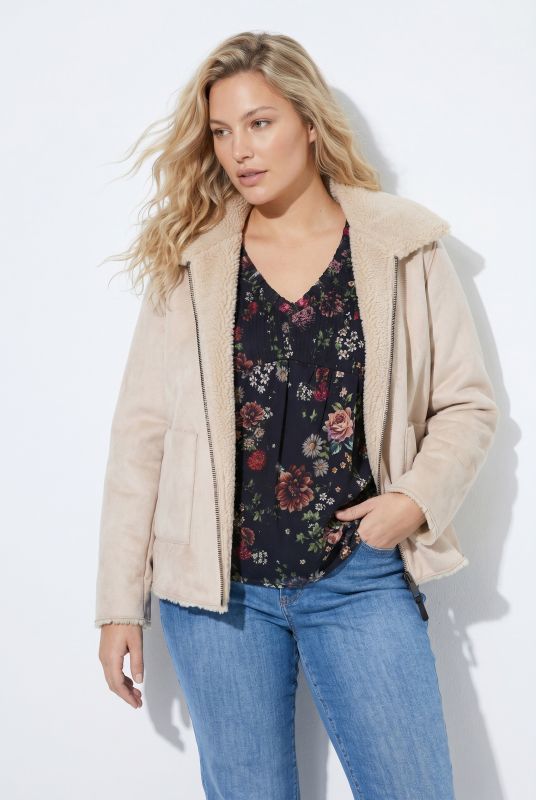 Reversible Faux Suede/Teddy Fleece Jacket