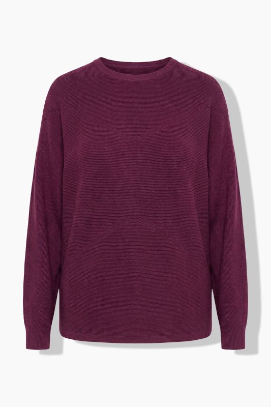 Decorative Cross Ribbed Batwing Sleeve Sweater