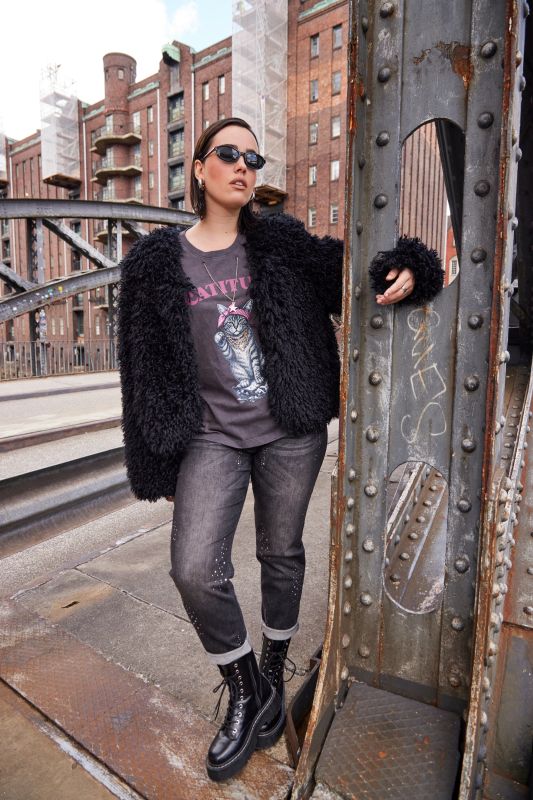 Cropped Faux Fur Jacket
