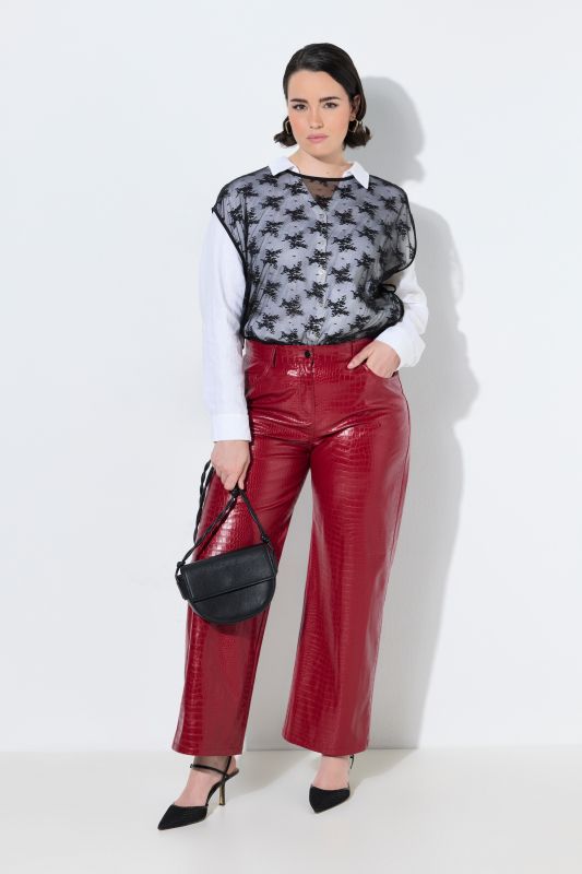 Faux Crocodile Leather Pants