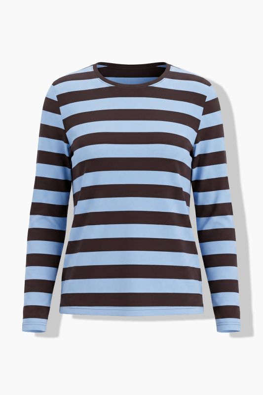 Striped Long Sleeve Crew Neck Tee