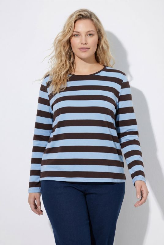 Striped Long Sleeve Crew Neck Tee