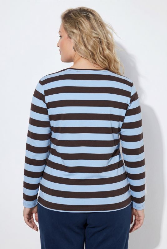 Striped Long Sleeve Crew Neck Tee