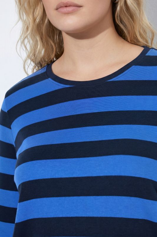Striped Long Sleeve Crew Neck Tee