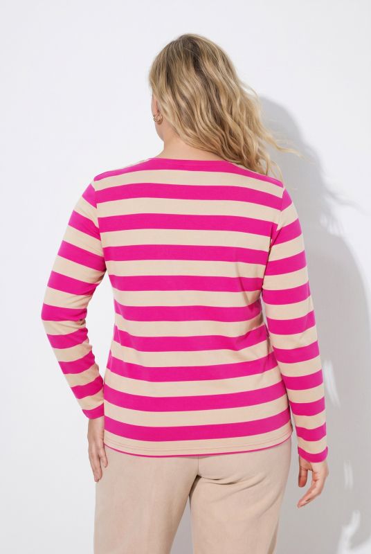 Striped Long Sleeve Crew Neck Tee