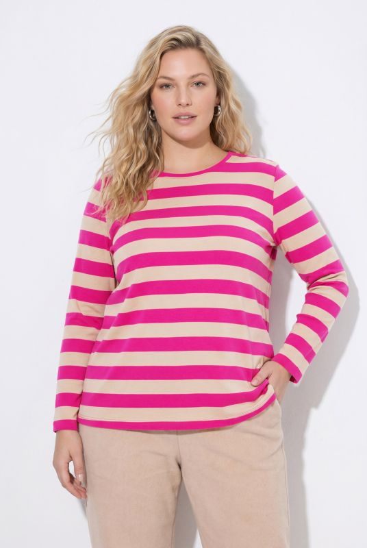 Striped Long Sleeve Crew Neck Tee