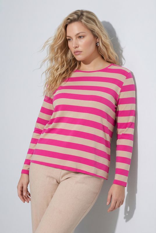 Striped Long Sleeve Crew Neck Tee
