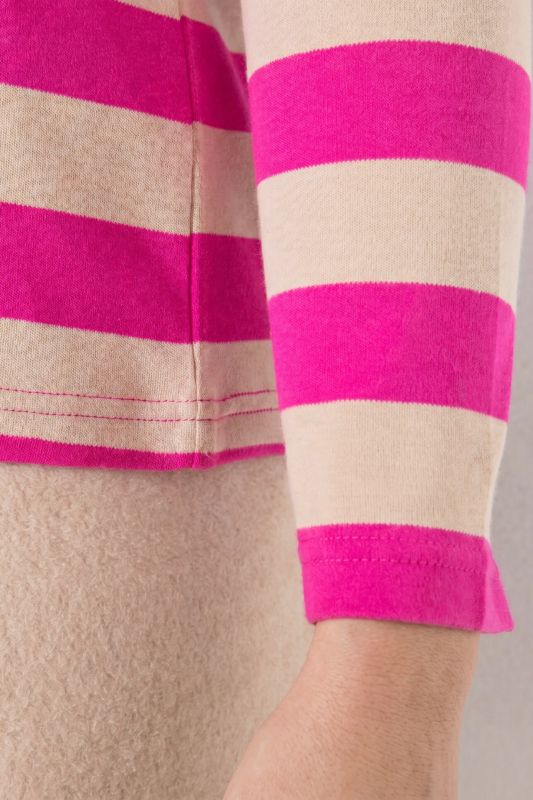 Striped Long Sleeve Crew Neck Tee