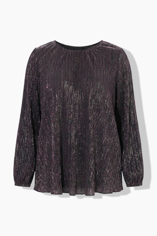 Glitter Knit Long Sleeve Blouse