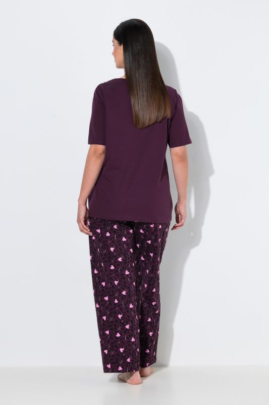 Heart Print 2 Piece Pajama Set