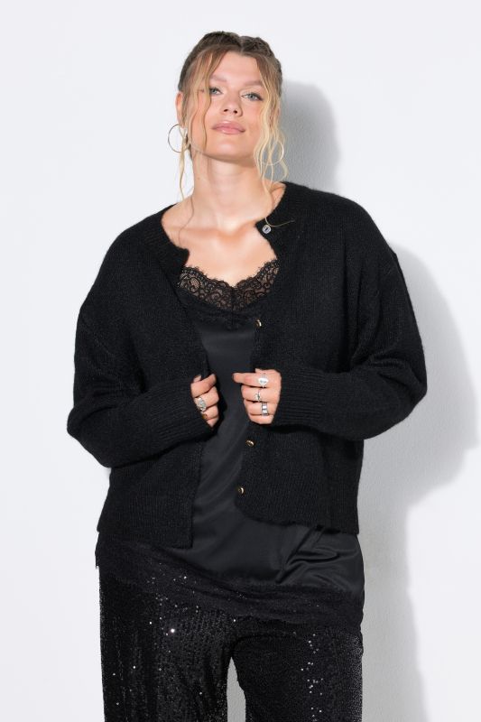 Oversized Long Sleeve Fine Knit Cardigan