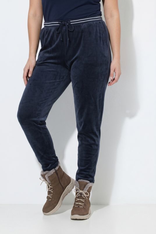 Velour Elastic Waist Stretch Knit Joggers