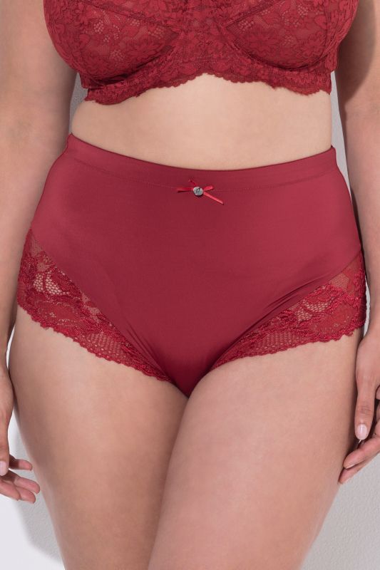 Lace Detail Stretch Microfiber High Rise Panty