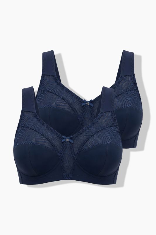 2 Pack Leaf Lace Relief Bras