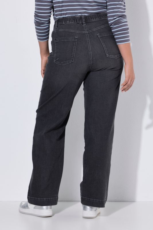 Metallic Studded Stretch Fit Wide Leg Jeans