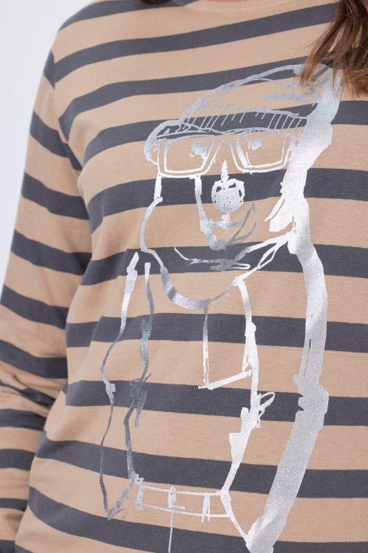 Metallic Polar Bear Long Sleeve Graphic Tee