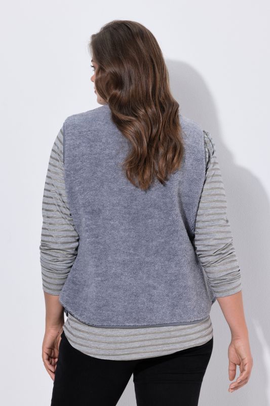 Toggle Close Sleeveless Teddy Vest