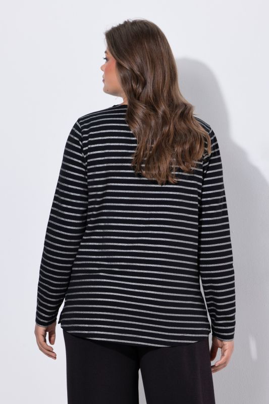 Metallic Striped Long Sleeve Tee