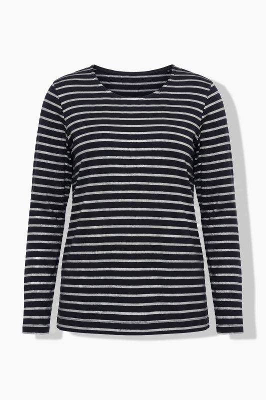 Metallic Striped Long Sleeve Tee