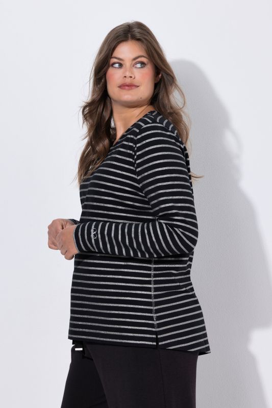 Metallic Striped Long Sleeve Tee