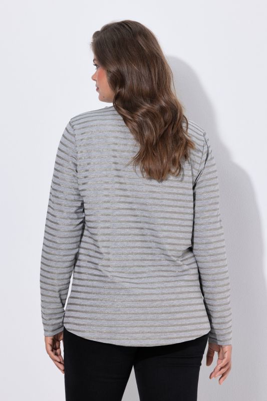 Metallic Striped Long Sleeve Tee
