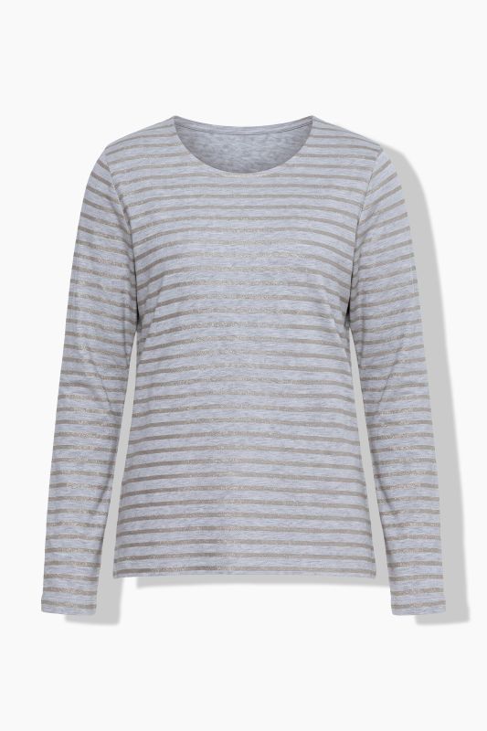 Metallic Striped Long Sleeve Tee