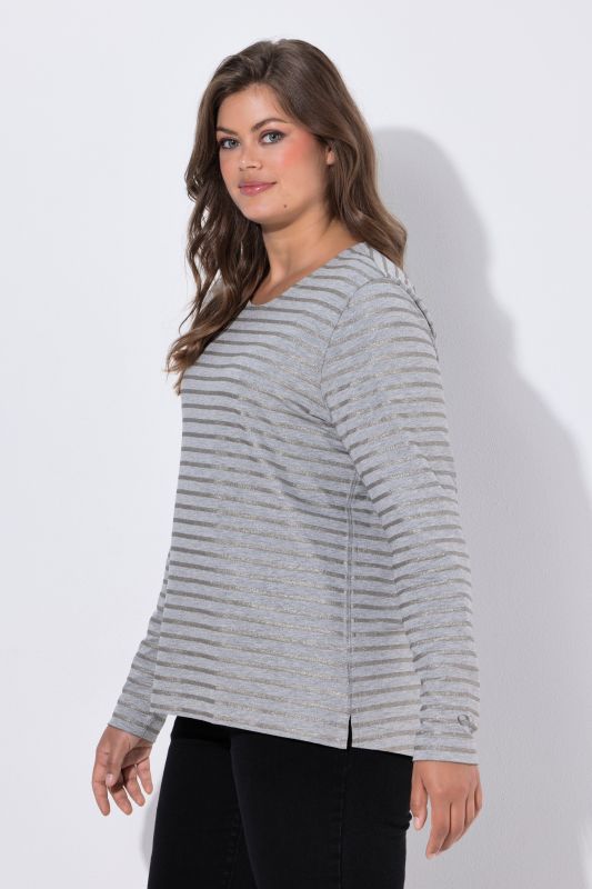 Metallic Striped Long Sleeve Tee