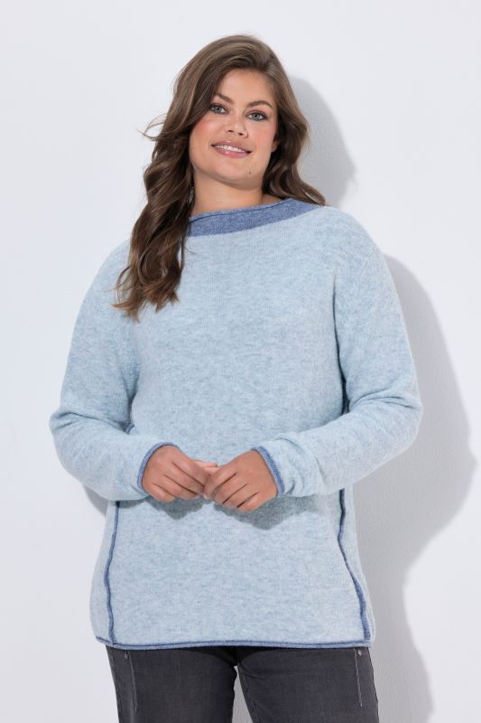 Inverted Seam Turtleneck Sweater