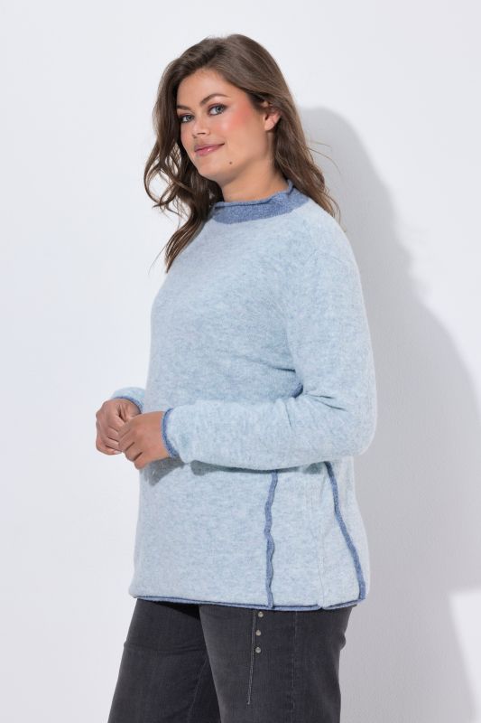 Inverted Seam Turtleneck Sweater
