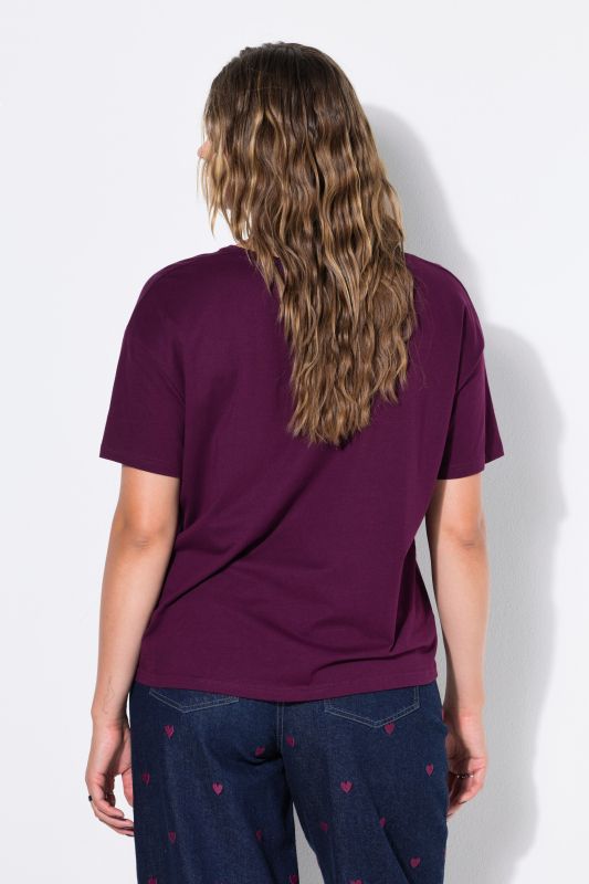 Round Neck Short Sleeve Relaxed Fit Cotton Tee