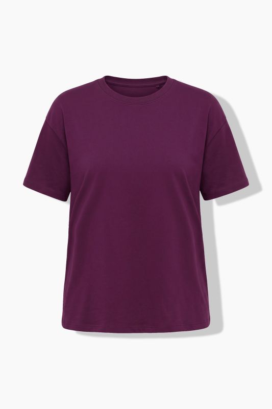 Round Neck Short Sleeve Relaxed Fit Cotton Tee