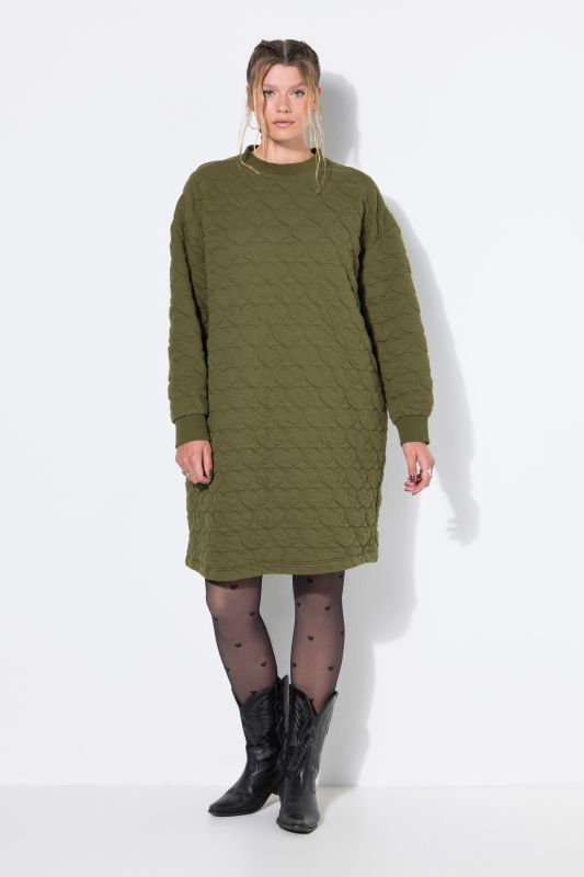 Sweat mini dress, oversized, HEART quilting