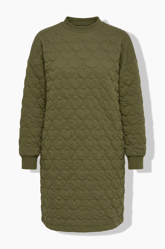 Sweat mini dress, oversized, HEART quilting