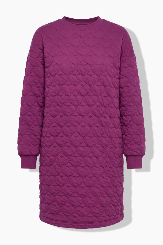 Sweat mini dress, oversized, HEART quilting