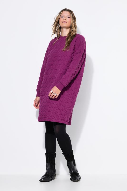 Sweat mini dress, oversized, HEART quilting