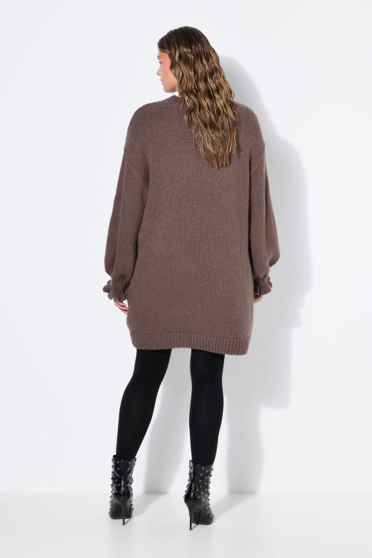 Ruffle Cuff Bishop Sleeve Sweater Dress
