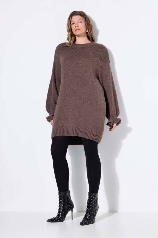 Ruffle Cuff Bishop Sleeve Sweater Dress