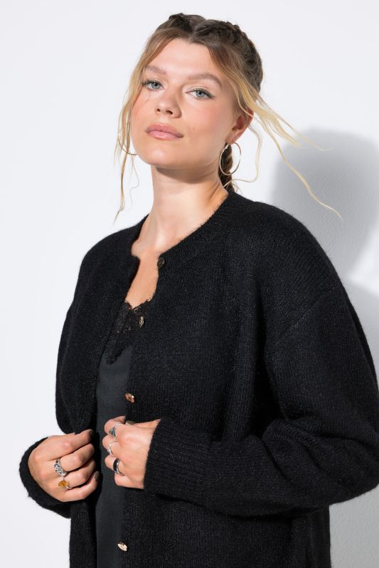 Oversized Long Sleeve Fine Knit Cardigan