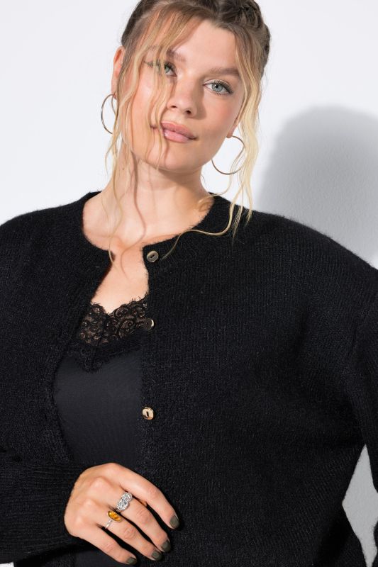 Oversized Long Sleeve Fine Knit Cardigan