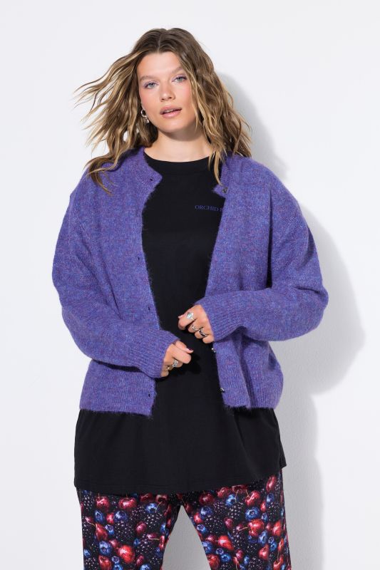 Oversized Long Sleeve Fine Knit Cardigan