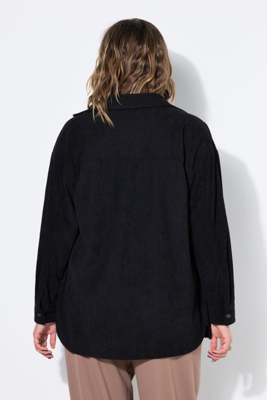 Corduroy Long Sleeve Button-Down Blouse