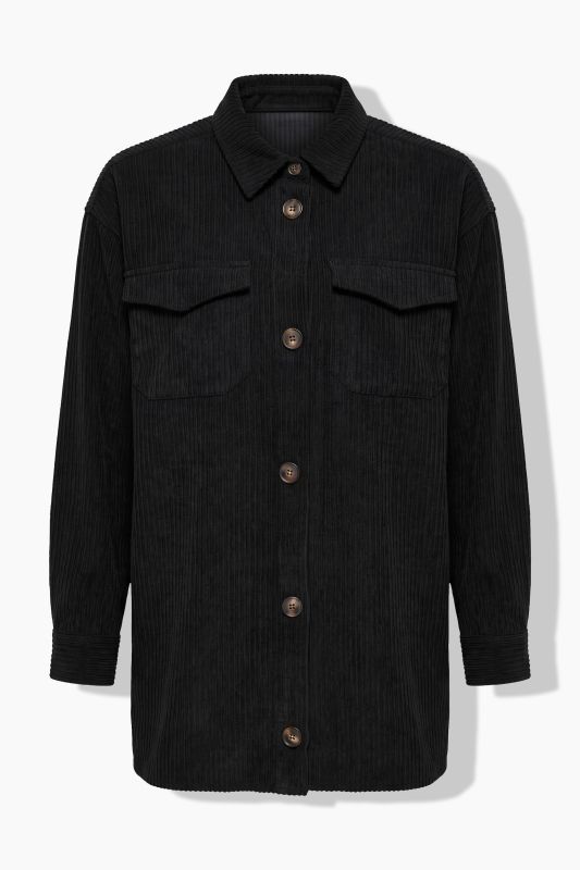 Corduroy Long Sleeve Button-Down Blouse