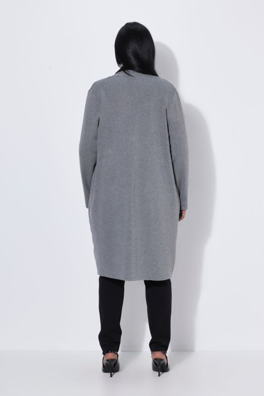 Long Pocket Open Front Cardigan Sweater