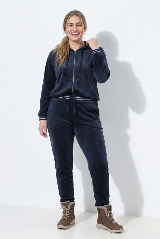 Velour Elastic Waist Stretch Knit Joggers