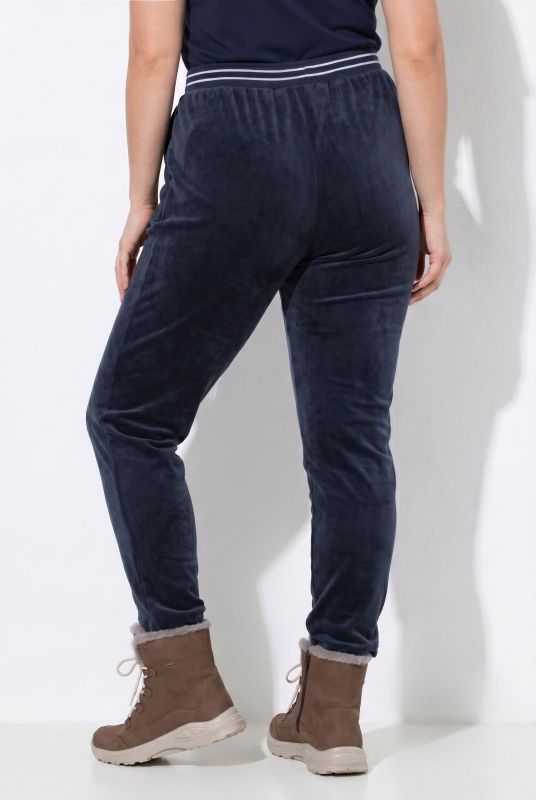 Velour Elastic Waist Stretch Knit Joggers
