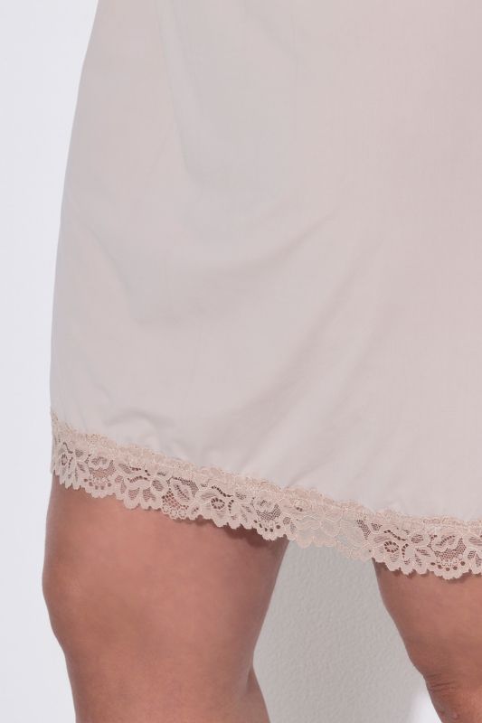 Lace Trim Spaghetti Strap Stretch Knit Slip