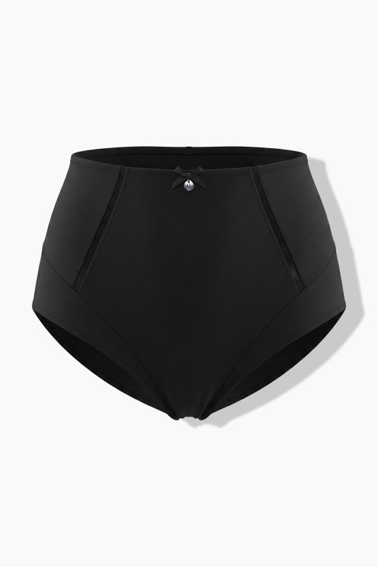 Lace Detail Stretch Microfiber High Rise Panty
