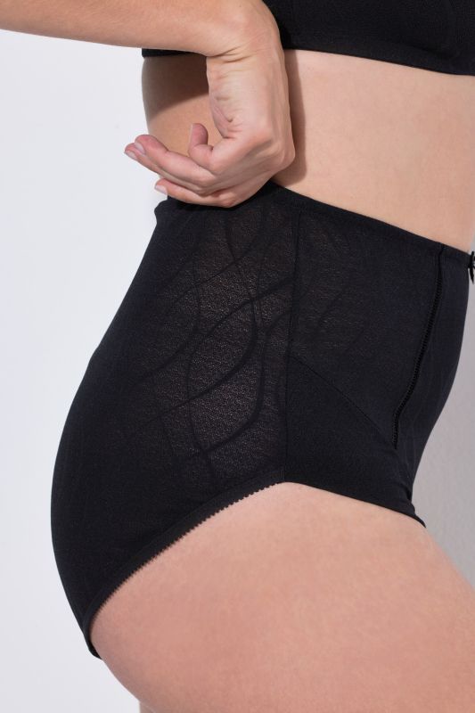 Lace Detail Stretch Microfiber High Rise Panty