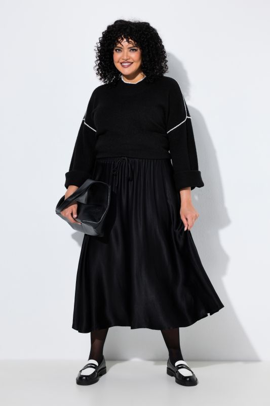 Gathered Satin Skirt