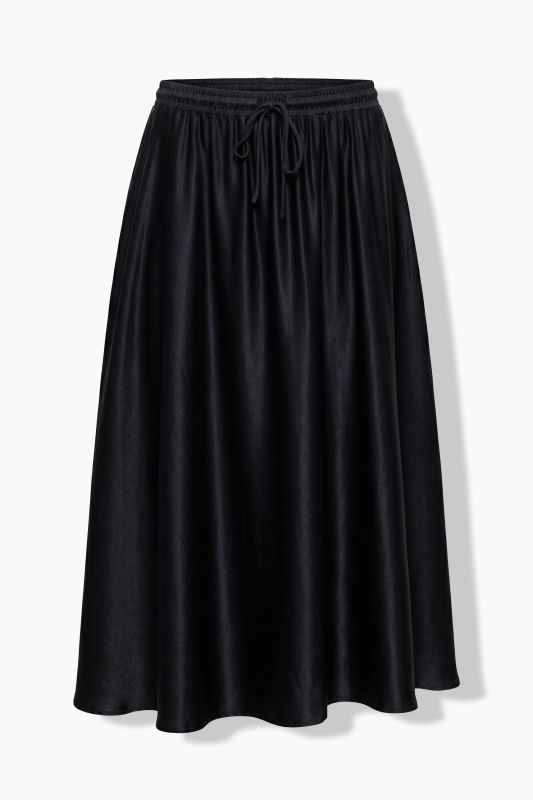 Gathered Satin Skirt